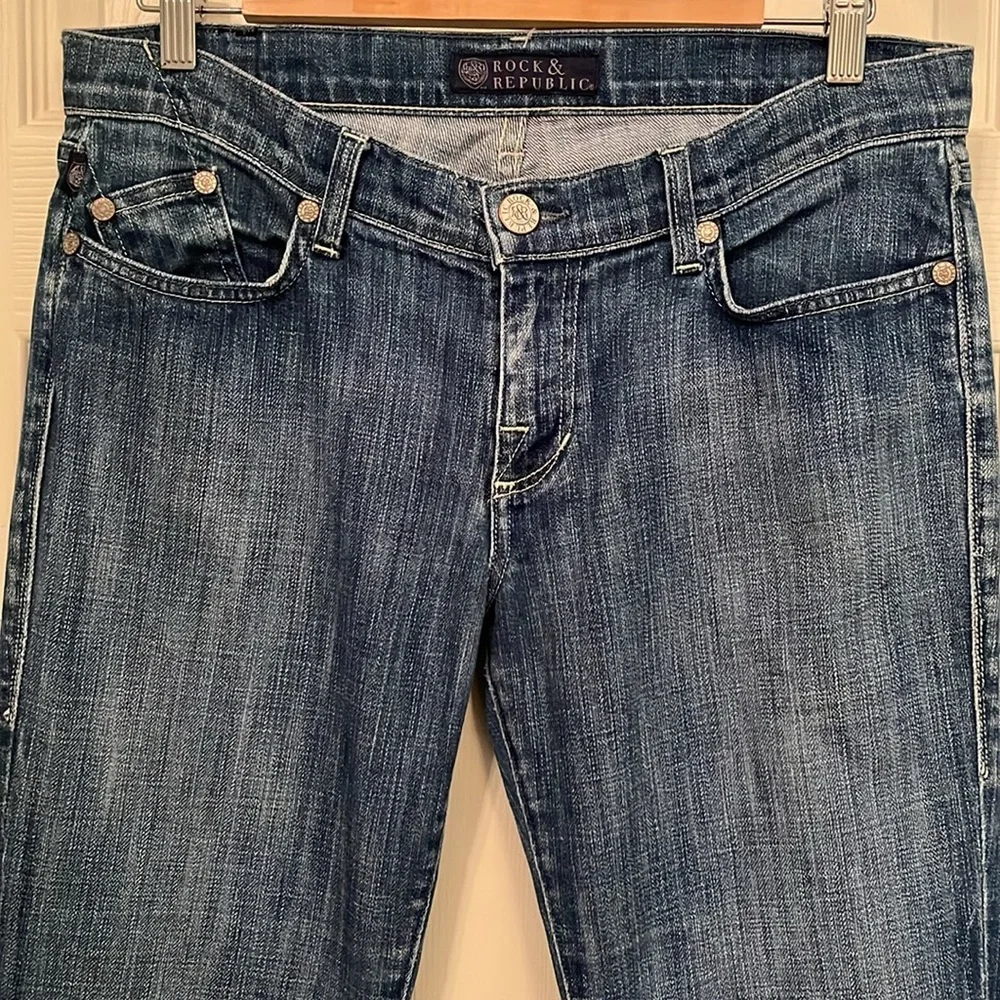 Rock & Republic Women’s Kasandra Mid Rise Medium Wash Bootcut Jeans Sz 30 Cowboy